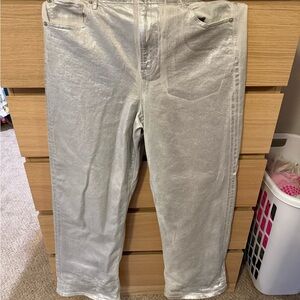 Metallic Silver Pants